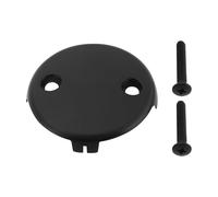 LT Easiyl 1PC Two Hole Bathtub Overflow Faceplate Diameter 81mm Hole Center Distance 50mm with Screw Stainless Steel Bathtub Overflow Drain Cover Black