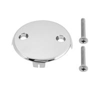 LT Easiyl 1PC Two Hole Bathtub Overflow Faceplate Diameter 81mm Hole Center Distance 50mm with Screw Stainless Steel Bathtub Overflow Drain Cover Silver