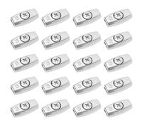 LT Easiyl 20pcs Wire Rope Clips Galvanised Steel Egg Shape Cable Clamp Suitable for Diameter 3mm Steel Cable Rope Double Hole 27mmx14.5mm