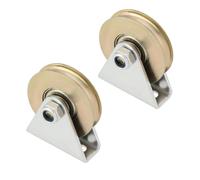 LT Easiyl 2pcs 38mm U Groove Cable Pulley Wall Mount Steel Caster Wheel Bearing Sliding Gate Roller Pulley Wheels Loading Capacity 100kg