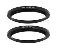 LT Easiyl 2Pcs 49mm to 55mm Aluminum Alloy Step Up Ring Lens Adapter 49mm Male to 55mm Female Thread Filter Mount