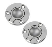 LT Easiyl 2Pcs Boat Round Flush Ring Handle 50mm Stainless Steel Deck Recessed Pull Handle for Cabinet Locker Marine Yacht Boat