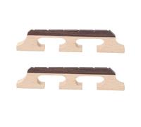 LT Easiyl 2PCS Bridge Replacement Accessories 6 String Three-Legged Ebony Maple Banjo Bridge Compatible with Banjo Guitar Ukulele