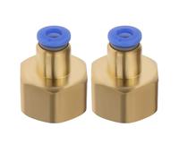 LT Easiyl 2Pcs BSP 3/8 to 4mm Pneumatic Fitting Push Quick Connector Female to Female Brass Pneumatic Connector for MIG Welder Mini MIG Adapter