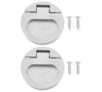 LT Easiyl 2pcs Flush Pull Ring Handle with Screw 43.5x7mm for Plane Drawer Door Closet Brushed Silver