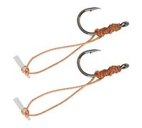 LT Easiyl 2pcs Size 8 Hook Hairs Barbed QuickStop Carp Fishing Rig with Needle Angling Tackle