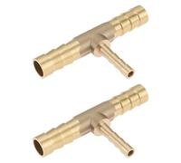 LT Easiyl 2X Brass Barb Reducing T Piece Size 8mm-4mm-8mm Connect Lines for Air Water Fuel Oil and Inert Gases in Simple Way