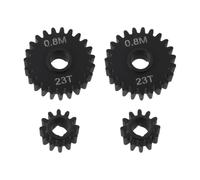 LT Easiyl 4 Pieces 0.8M Overdrive Portal Gears Aluminum Alloy 12T Drive Gear 23T Output Gear Set Compatible with Goat 1/10 Scale SCX10 III AXI03000