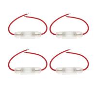 LT Easiyl 4pcs 15A Motorcycle Inline Glass Fuse Holder Box for 30x6mm Fuse