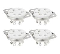 LT Easiyl 4Pcs 6Pin Ceramics Vacuum Tube Sockets GZC6-21 Tinning Plate for 2A5, 6C6, 6D6, 41, 42, 77, 78, RK-49 Tube