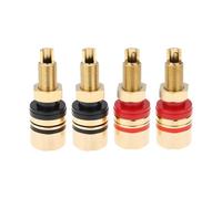 LT Easiyl 4Pcs 8mm Banana Head Wiring Post Gold Plated Connector for Audio (Black Red)