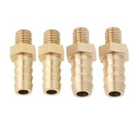 LT Easiyl 4PCS Brass Barb Hose Tail Connector Metric M5x0.8-5mm and M5x0.8-6mm for Pond Pool Hose Pipe Adapters Hose Barb Tail Connector Male Thread Pipe Fitting Gold