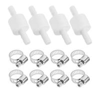 LT Easiyl 4pcs Diameter 6mm Inline Check Valve with Clamping Straps Suitable for Household Appliances Drain Hose