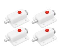 LT Easiyl 4pcs White Plastic Push Button Spring Loaded Automatic Door Bolt Latch for Cabinet Doors Wardrobe Doors Cribs Windows (36mmx37mm)