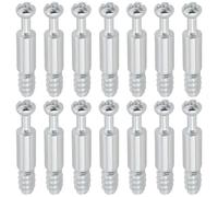 LT Easiyl 50pcs M6 Cam Lock Dowel Screw Thread Bolts Dowels Galvanized Iron Furniture Fixing Bolt Silver for Furniture Frames Cupboard Wood Boards Connecting Screws