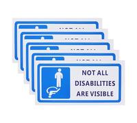 LT Easiyl 5PCS Warning Sign NOT ALL DISABILITIES ARE VISIBLE Sticker Large Sticker 90mm x 200mm for Transport and Public Safety Disabled Car Stickers