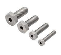 LT Easiyl Pack of 4 30mm M6 M8 M10 M12 Stainless Steel External Hex Hollow Screws for Drilling Broken Studs Drill Bit Guides