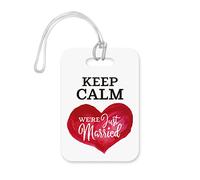 LT027 Keep Calm We're Just Married Novelty Funny Unique Designer Gift Glossy Plastic Suitcase Luggage Tag