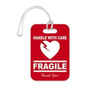 LT033 Handle with Care - Fragile - Thank You Novelty Funny Unique Designer Gift Glossy Plastic Suitcase Luggage Tag