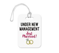 LT056 Under New Management Just Married! Novelty Funny Unique Designer Gift Glossy Plastic Suitcase Luggage Tag