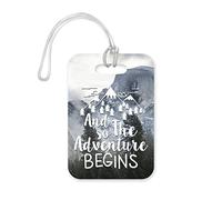 LT065 and So The Adventure Begins Novelty Funny Unique Designer Gift Glossy Plastic Suitcase Luggage Tag