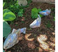 Ltahtliay 3Pcs Fish Garden Ornaments, Resin Koi Fish Statue Fish Sculpture Ornament Koi Fish Decor, Koi Fish Decor Garden with Stake, for Outdoor Garden Lawn Pond Patio Decor Ornament (4)