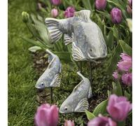 Ltahtliay 3Pcs Fish Garden Ornaments, Resin Koi Fish Statue Fish Sculpture Ornament Koi Fish Decor, Koi Fish Decor Garden with Stake, for Outdoor Garden Lawn Pond Patio Decor Ornament (5)