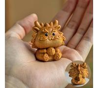 Ltahtliay Wooden Animal Chinese Zodiac Figurines, Small Cute Animal Wooden Sculptures Handmade Accents Craft, Wood Craft Figurine Statue Art for Home Office Table Decoration (1, Dragon)