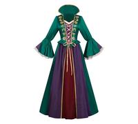LTAKK Hocus Pocus Sisters Costume Winifred Mary Sarah Sanderson Witch Costumes for Women Halloween Dresses, Green, XX-Large