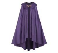 LTAKK Renaissance Cloak Women Medieval Cape Adult Witch Robe Ren Faire Halloween Costumes, Purple, S