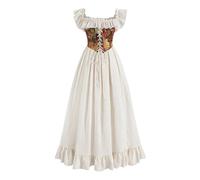 LTAKK Victorian Dresses for Women Sleeveless Lace up A-Line Renaissance Corset Maxi Dresses Evening Gown S