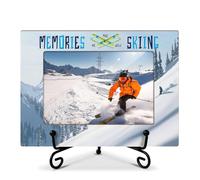 ltazhyi Skiing Picture Frame, Memories Are Made While Skiing Picture Frame, Wooden Photo Frame With Stand, Honeymoon Gifts for Couples, 4x6 Photo Frame Home Office Desktop Display Decorations -21