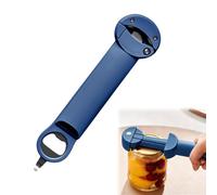 LTBBOID Multifunctional Retractable Jar Bottle Opener, Stainless Steel Bottle Opener, Adjustable Magnetic Bottle Opener, Arthritis Friendly Easy Grip Lid Remover for Weak Hands, Elderly, Kids (Blue)