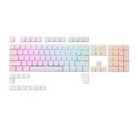 LTC LavaCaps PBT Double Shot 117-Key Pudding Keycaps Set, Translucent XDA Profile for ISO & ANSI Layout 61/68/84/87/104 Keys Mechanical Keyboard, with Keycap Puller - (Only Keycaps), White