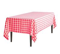 LTC LINENS 60 in. x 102 in. Red and White Checkered Rectangular Tablecloth - Red Gingham Table Cloth for 6 Feet Rectangle Table - Stain Resistant, Washable Fabric Plaid Table Cover for Picnic, Party