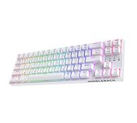 LTC NB681 Nimbleback Wired 65% Layout Mechanical Keyboard, RGB Backlit Ultra-Compact 68 Keys Gaming Keyboard with Hot-Swappable Liner and Quiet Red Switch and Stand-Alone Arrow/Control Keys,White