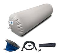 LTCANOPY Heavy Duty Inflatable Boat Fender, 16"x40" Boat Bumper for Docking, Yachts, Sailing Docks, PVC Gray Fender for Boat Comes with Double Braided Nylon Dock Line, Foot Pump