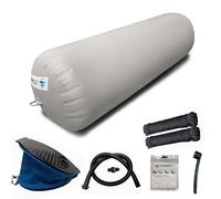 LTCANOPY Heavy Duty Inflatable Boat Fender, 27"x45" Boat Bumper for Docking, Yachts, Sailing Docks, PVC Gray Fender for Boat Comes with Double Braided Nylon Dock Line, Foot Pump