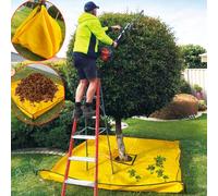 LTCANOPY Landscape Tarp for Trimming, 10x10ft Garden Tree Pruning Tarp with 15 inch Hole, Bush Trimming Tarp with Handle on Four Corners for Easy Collection of Fallen Leaves
