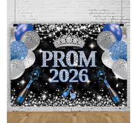 LTDKAEN 6×4Ft Black Blue Prom 2026 Backdrop Prom Night Congrats Grad Photography Background Class of 2026 Graduation Party Decoration