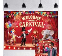 LTDKAEN 7×5Ft Welcome to The Carnival Backdrop Circus Theme Birthday Photography Background Carnival Games Event Party Decoration