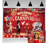 LTDKAEN 8×6Ft Welcome to The Carnival Backdrop Circus Theme Birthday Photography Background Carnival Games Event Party Decoration