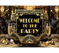 LTDKAEN Great Gatsby Welcome to The Party Photography Backdrop 7x5ft