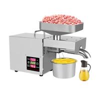 LTdlhFk Electric Oil Press Machine,Commercial Automatic Oil Press Machine, 50-250℃ Temperature Adjustable, With Intelligent Control Panel/Lcd Touch Screen,CE
