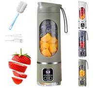 Ltdreamof Juicer Blender, Digital Display Juicer, Multimode Smart LED Display, Portable Cordless Compact Leak Proof Design for Smoothie Shakes Juicing Ice Crushing Travel Gym (Green)