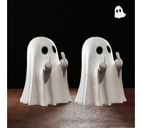 LTDZ 2024 New Unfriendly Ghost 3D Printed Middle Finger, Funny Halloween Middle Finger, Spooky Home Decorations, 2 pcs