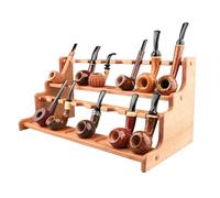 LTEJUMQ Pipe Decorative Display Stand Rack Rest, Tobacco Pipe Stand Holder Pipe Stands, Wood Detachable Smoking Pipe Rack Rack for 16 Tobacco Pipes