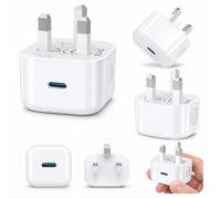 LTEK Trading 20W USB-C Fast Charger Plug - PD Type-C Wall Charger UK 3 Pin Plug, Compatible with iPhone 17/16/15/14/13/12/11 Pro Max, Plus, SE, XR, XS, iPad Pro/Mini/Air & Apple Watch - Fast Charging