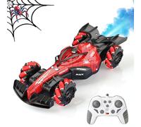 LTFIOON 1:18 RC Racing Car Remote Controlled with 360° Stunt & Spray Function 2.4 GHz Formula 1 Car with LED Light & Sound Rechargeable Spider Stunt Car Drift Car for Children Gift