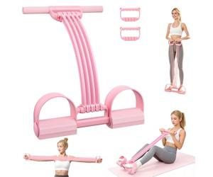 LTFIOON 3-in-1 Multifunctional Expander with 8 Adjustable Resistance Tubes - Choose 1-8 Tubes Depending on Strength, Removable Handles & Foot Pedal, Full Body Exercise Bike for Abdomen, Legs, Yoga